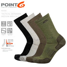 POINT6 ポイントシックス P60300 Tactical Defender Medium Mid-Calf クルーソックス MADE IN USA【T】｜メンズ 靴下 消臭 抗菌 メリノウール 丈夫 厚手 速乾 キャンプ アウトドア スポーツ ビジネス ブランド おしゃれ【クーポン対象外】 父の日