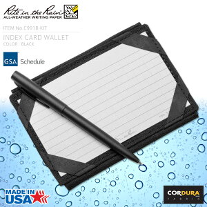 �y�ŒZ���������z��Rite In the Rain ���C�g�C���U���C�� �ČR�g�p INDEX CARD WALLET �h���^�N�e�B�J���J�[�h�E�H���b�g BLACK�iC991B-KIT�j�yT�z�y�N�[�|���ΏۊO�z