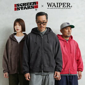 【最短即日発送】SCREEN STARS×WAIPER 2523-439WP ジップアップ フーディ VINTAGE FADE【T】【クーポン対象外】｜パーカー スウェット ヴィンテージ メンズ トップス 裏起毛 厚手 アメカジ カジュアル フード 長袖 おしゃれ シンプル 大きめ ゆったり