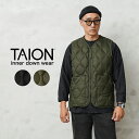 クーポンで15%OFF★TAION タイオン TAION-001ALSZML-1 MILITARY LINE ソフトシェル Vネックジップ ダウンベスト【A3】【Sx】【R】｜メンズ アウター ジレ 中綿 キルティング 大きいサイズ 撥水 インナーダウン ブランド おしゃれ