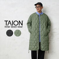 TAION タイオン TAION-104BML-1 LONG MILITARY LINE クルーネックボタン ダウンコート