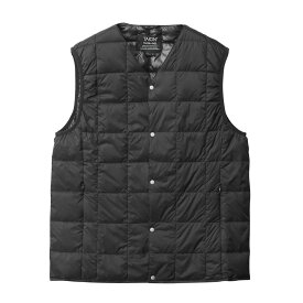 TAION タイオン TAION-001 Vネック インナーダウンベスト MENS【A1】【Sx】【R】｜保温 防寒 アウター ノースリーブ メンズ ブラック 黒 薄手 おしゃれ シンプル デザイン
