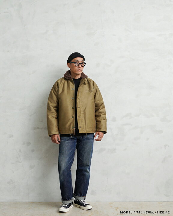 楽天市場】WAIPER.inc 忠実復刻 米軍 U.S.NAVY N-1 デッキジャケット 