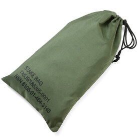 実物 新品 デッドストック 米軍 テントステークバッグ（STAKE BAG）【クーポン対象外】【I】｜ミリタリー ステンシル ナイロン スタッフバッグ 巾着袋 シューズポーチ アウトドア キャンプ カーキ 軍物 おしゃれ