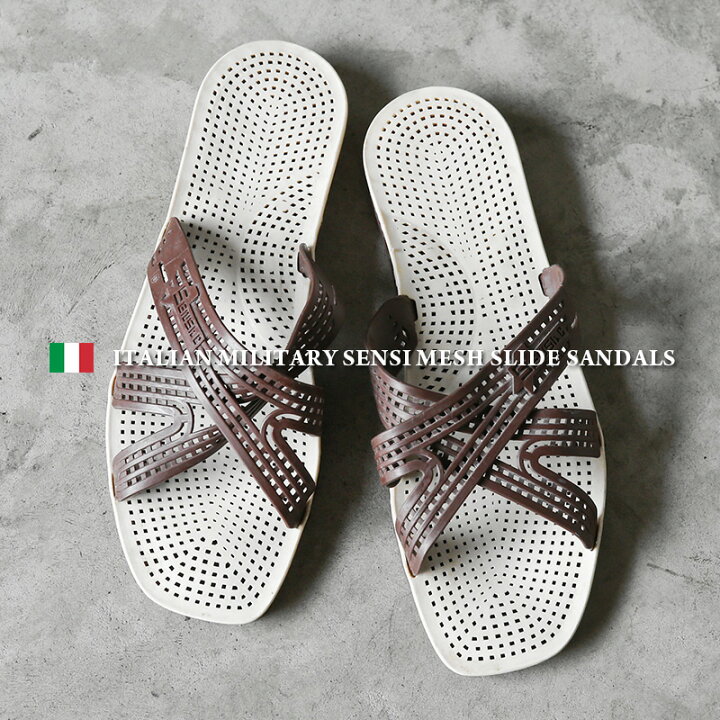 楽天市場 実物 Used イタリア軍 Sensi社製 メッシュ スライドサンダル メンズ レディース ビーチサンダル スリッパ ルームシューズ フットウェア 軍モノ 軍放出品 ユーロミリタリー おしゃれ 通気性 ベランダ 室内 オフィス 秋 クーポン対象外 I Waiper 楽天