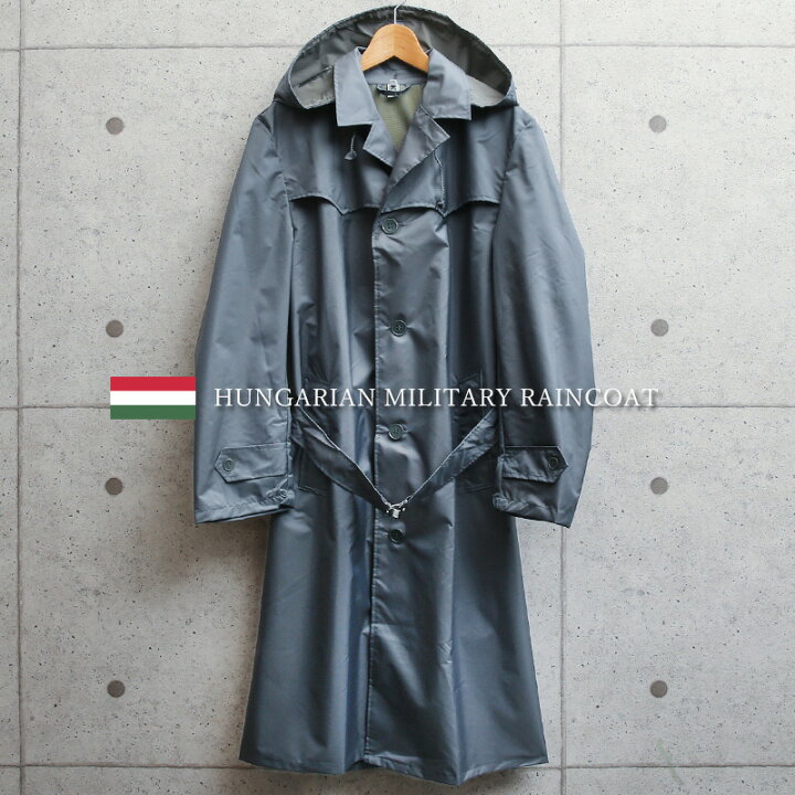 楽天市場 ミリタリーコート メンズ 実物 新品 デッドストック ハンガリー軍 レインコート クーポン対象外 ミリタリージャケット レインジャケット 軍放出品 ユーロサープラス 大きいサイズ おしゃれ カジュアル ビジネス ワーク 通勤 通学 グレー I 送料無料