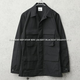 実物 新品 デッドストック 米軍 ブラック リップストップジャケット BLACK357【クーポン対象外】【I】｜ミリタリージャケット BDUジャケット メンズ アウター カジュアル アメカジ 軍放出品 軍モノ おしゃれ 黒 ギフト