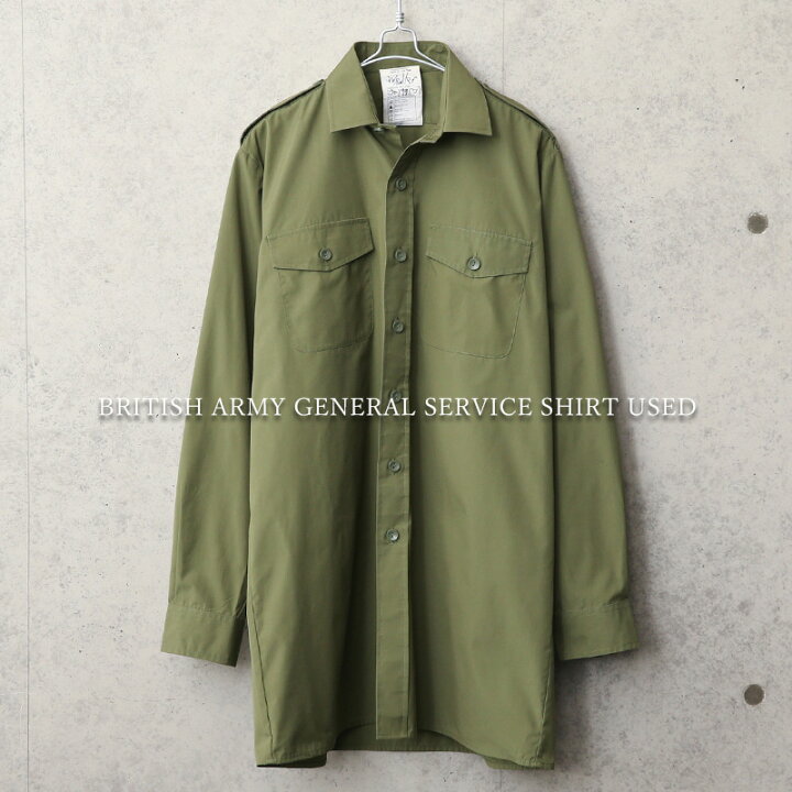楽天市場】実物 USED イギリス軍 GENERAL SERVICE シャツ オリーブ 