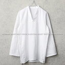 ★実物 新品 デッドストック ロシア軍 80s ヨーク切り替え Vネック スリーピングシャツ ホワイト【クーポン対象外】【I】｜ミリタリーシャツ ワークシャツ グランパシャツ メンズ レディース トップス サマー 軍モノ 軍放出品 白
