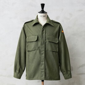 実物 新品 デッドストック スペイン軍 コンバット ウール シャツジャケット【クーポン対象外】【I】｜ミリタリーシャツ ワークシャツ メンズ トップス 軍モノ 軍放出品 作業着 大きいサイズ オリーブ WAIPER 送料無料 春 プレゼント ギフト 父の日