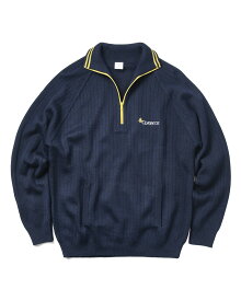 実物 新品 デッドストック スペイン Correos ジッパー セーター【クーポン対象外】【I】｜ハーフジップ ネイビー NAVY ニット トップス 大きいサイズ メンズ オーバーサイズ おしゃれ ワンポイント 秋 冬 プレゼント ギフト