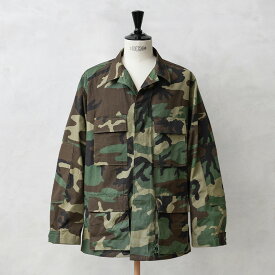 実物 新品 デッドストック 米軍 BDU WOODLAND CAMO ジャケット 中期型 リップストップ【クーポン対象外】【I】｜ミリタリー アウター メンズ レディース 迷彩 カモ柄 カモフラ ウッドランド アメリカ軍 軍放出品 薄手 おしゃれ