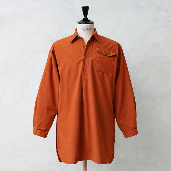 楽天市場】実物 USED スウェーデン軍 M-39 グランパシャツ ORANGE染め 