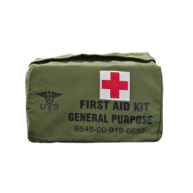 実物 新品 デッドストック 米軍 FIRST AID KIT GENERAL PURPOSE ポーチ【クーポン対象外】【I】｜メンズ 化粧ポーチ 救急バッグ ミリタリー 小物入れ スタッフバッグ オーガナイザー キャンプ アウトドア アメリカ軍 ファーストエイド 古着 かわいい おしゃれ 父の日