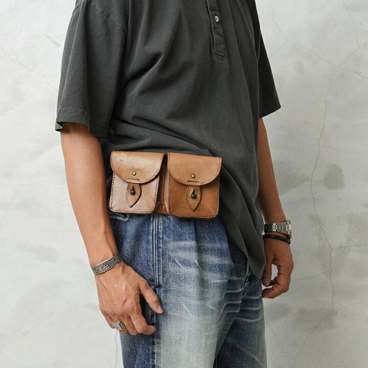 楽天市場】実物 USED フランス軍 ヴィンテージ 2ポケット レザーポーチ  