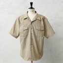 実物 新品 デッドストック 米軍 DSCP S/S サービス ドレスシャツ KHAKI【クーポン対象外】【I】｜メンズ 半袖シャツ 開襟シャツ ミリタリーシャツ ベージュ 薄手 トロピカルシャツ 大きいサイズ 古着 ファッション おしゃれ 秋 冬 プレゼント ギフト