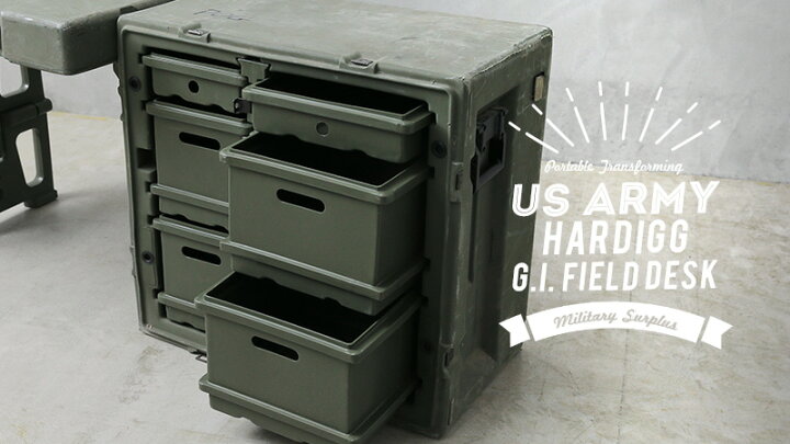 楽天市場】実物 USED 米軍 HARDIGG シングル フィールドデスク 