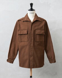 実物 USED スペイン軍 M-67 コンバットシャツ コットンツイル OVER DYED / シャツジャケット【クーポン対象外】【I】｜メンズ 長袖シャツ アウター トップス カジュアル ミリタリー 大きいサイズ 染め 古着 ファッション おしゃれ 父の日