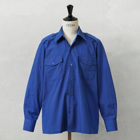 実物 新品 デッドストック フランス軍 ロングスリーブ PIN OX オフィサーシャツ ROYAL BLUE【クーポン対象外】【I】 父の日