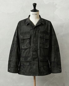 実物 USED 米軍 BDU WOODLAND CAMO ジャケット 後期型 ノンリップ BLACK染め【クーポン対象外】【I】