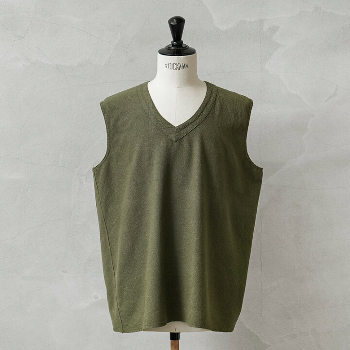 楽天市場】実物 新品 デッドストック フランス軍 リネンベスト OLIVE