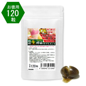 ナチュラル化 熟成 生酵素 お徳用120粒 約4ヵ月分 野草酵素サプリメント ソフトカプセル　合計176種類　野草ハーブ78種　海藻6種　果物33種　野菜 きのこ35種　糖類5種　穀物8種　豆・ナッツ類11種　176種の酵素サプリ