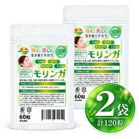 モリンガ サプリメント 2袋セット 計120粒 約2か月分 モリンガ90％配合 ワサビノキ ビタミン ミネラル アミノ酸 ポリフェノール 日本製 WAKASUGI