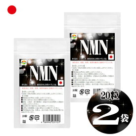 NMN サプリメント　20粒 2袋セット計40粒　日本製 限界への挑戦 純度99.9％ 国産ニコチンアミドモノヌクレオチド使用 1粒250mgあたりNMN50mg配合 1袋にNMN1000mg配合