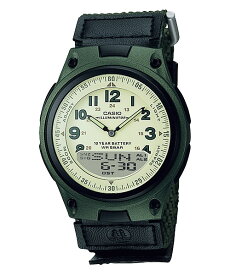 【AW-80V-3BJH】CASIO　カシオ　腕時計　STANDARD　スタンダード　シンプル　アナログ　デジタル　アナデジ　グリーン