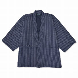 半天 日本製 刺子織作務衣式半纏 （さしこおりさむえしきはんてん） ≪ 女性 兼用 フリーサイズ≫