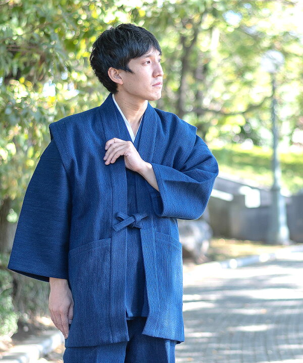 楽天市場】作務衣用 羽織 本藍染太刺子羽織 日本製秋冬向きの : 作務衣 