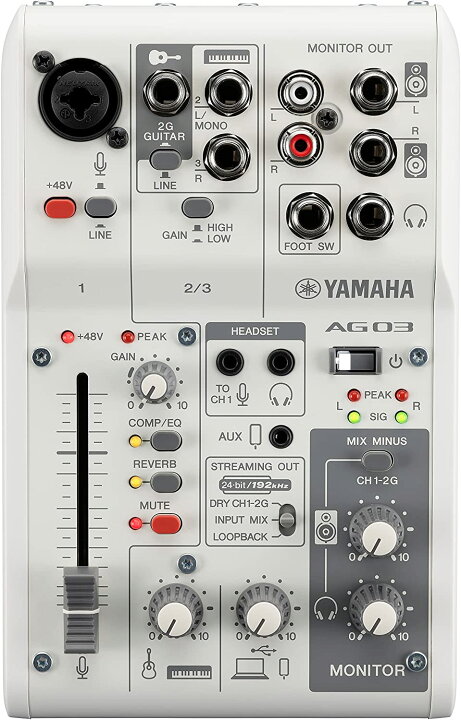 楽天市場】YAMAHA AG03MK2 W ホワイト ヤマハ 3チャンネル ライブ 