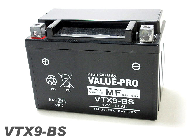 販売累計5万個以上 VALUE PROバッテリー 保証付き 購買 VTX9-BS 互換 ValueProバッテリー 充電済み YTX9-BS 新品 F4S 超人気