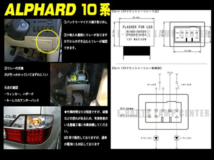 楽天市場】10系 アルファード□LED化必須 ICウィンカーリレー□専用取 
