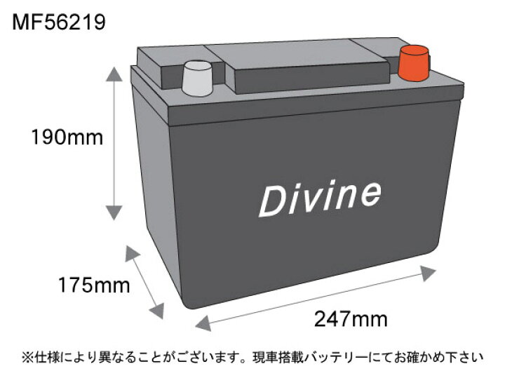 楽天市場】MF56219【新品・充電済】 Divineバッテリー ◇ 欧州車 55055 