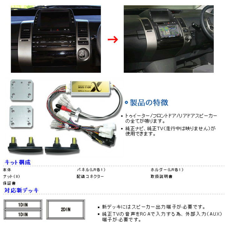 楽天市場】Beatsonic オーディオキット [プリウス 前期 NHW20 03/9-05  