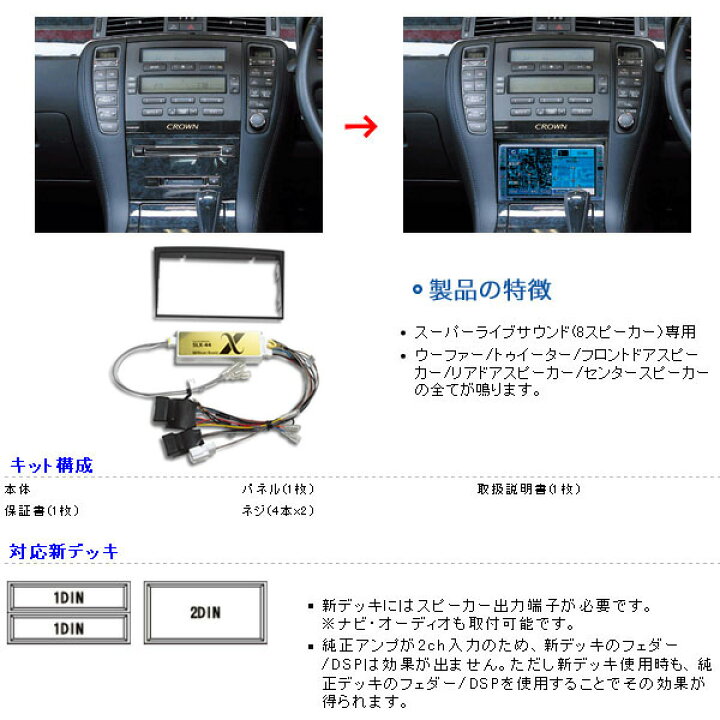 ビートソニック SLA-44 本体 GRS180系 18クラウン 前期 ライブサウンド 