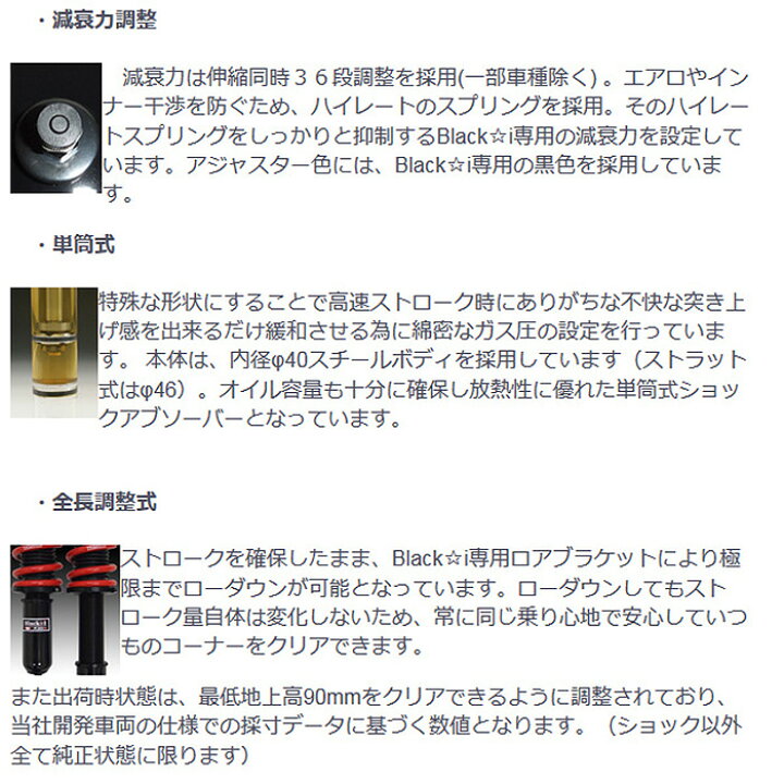 楽天市場】RS-R 車高調 Black-i [ヴェルファイア TAHA45W] RS☆R・RS 