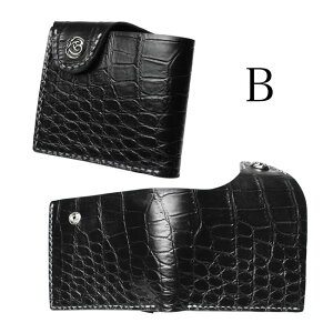 ܂z jv NR_C {v V[gEHbg ubN/ Genuine Crocodile Skin Leather Bifold WalletWILD HEARTS Leather&Silver(ID mw852)za020