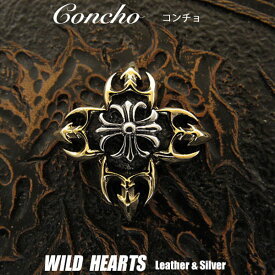 コンチョ シルバー925 クロス 十字 クロスフローリー Concho Cross flory Sterling Silver 925WILD HEARTS Leather&Silver (ID c005t2)