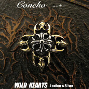 R` Vo[925 NX \ NXt[[ Concho Cross flory Sterling Silver 925WILD HEARTS Leather&Silver (ID c005t2)za008