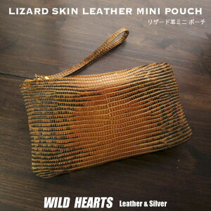 U[h fB[X ~j |[` U[hv gJQv  σ|[` GL]`bNU[  Genuine Lizard Skin Leather mini Pouch PurseWILD HEARTS Leather&Silver(ID lp4834r36)