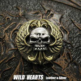コンチョ シルバー925 真鍮 スカル/ドクロConcho Skull Angel Wings Sterling Silver 925&BrassWILD HEARTS Leather&Silver (ID cc2256)