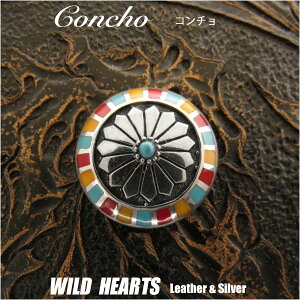 �R���`�� �C���f�B�A���W���G���[ �V���o�[925 Solid 925 silver Concho Native American WILD HEARTS Leather&Silver (ID 0273t33-a22)za010