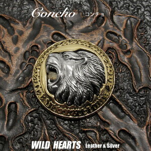 R` Vo[925 ^J uX CIConcho Sterling Silver 925&BrassWILD HEARTS Leather&Silver (ID con65-d17) za010