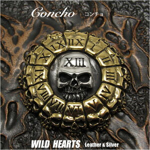 R` Vo[925 ^J  hN 13 XJConcho Sterling Silver 925&BrassWILD HEARTS Leather&Silver (ID con64-h20) za008