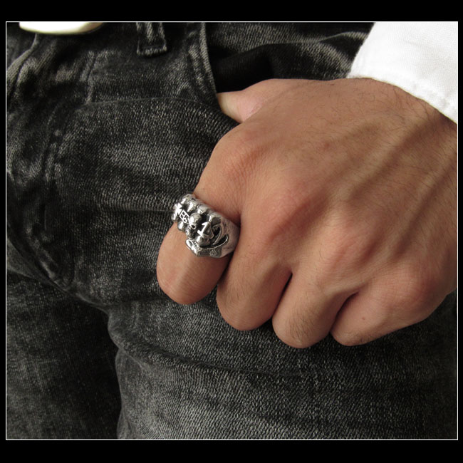 メンズ シルバーリング フィストリング スカル 指輪 シルバー925 髑髏 Fist Ring Skull Ring Gothic Celtic  Sterling silver Ring WILD HEARTS Leather&Silver (ID trs0375) | ワイルドハーツ