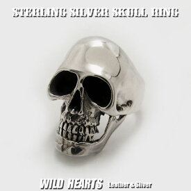 シルバースカルリング 指輪 シルバー925 スカル ドクロ 髑髏 STERLING SILVER RING Gothic Skull Ring Punk RockWILD HEARTS(ID trs0193)