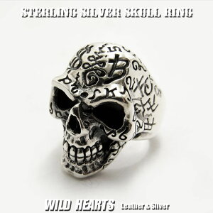 17 28 YO ^gD[XJVo[O Vo[925 w Silver925 hNSkull Tatoo Ring sterling silver 925 Biker Gothic Punk RockWILD HEARTS Leather & Silver (ID sr0783r89)za016