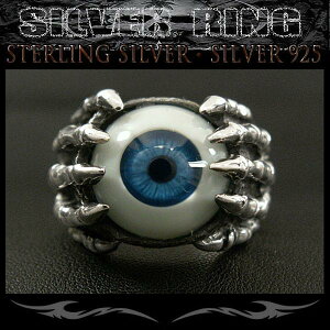 �`�჊���O �ڋʃ����O �V���o�[�����O �w�� �V���o�[925 �h�N���n���h Mens Gothic Charm Ring Evil Eye Ball WILD HEARTS leather&silver(ID sr0794r307)